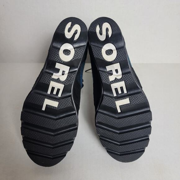 Sorel Blue Plaid Lexie Wedge Booties SZ 9.5 - Picture 2 of 5